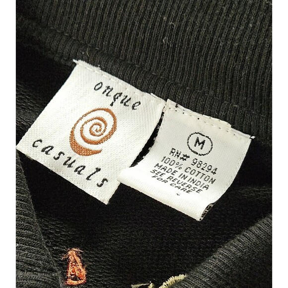 Onque White Kitten Button Up Sweatshirt Cardigan Med Kitch Vtg Novelty Cat Lady - Picture 6 of 10